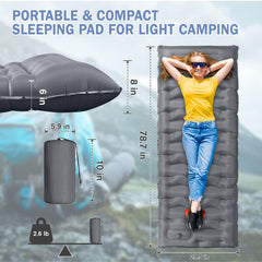OUTTPLY Sleeping Pad built-in foot pump enables quick inflation