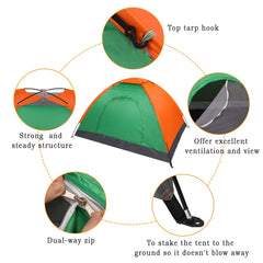 Outvita dome tent waterproof fabric keeps you dry during light rain