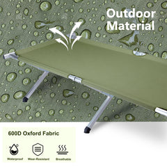 Outvita easy-setup camping cot demonstrates quick, screw-free assembly for on-the-go rest