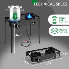 Outvita high-pressure regulator provides precise heat control during cooking.