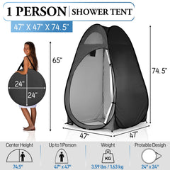 Outvita Pop Up Shower Tent fully opened for instant setup