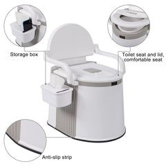 Outvita portable toilet with detachable inner bucket enables simple waste disposal.