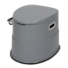 Outvita portable toilet side with shelf showing detachable storage for flexible setup.