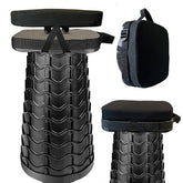 Outward Gear collapsible stool fully extended with 550 lb capacity for camping