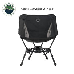 Overland Vehicle Systems Compact Camping Chair with adjustable legs for varied ground heights.