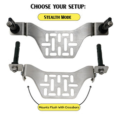 Overland Kitted Stealth Folding MaxTrax mount shown folded flat for compact storage.