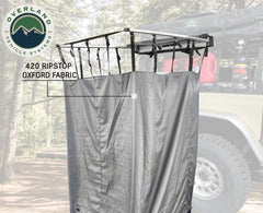 Overland Vehicle Systems HD Nomadic Car Side Shower Room aluminum arms extended.