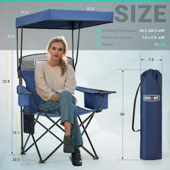 Overmont camping chair built-in cooler bag keeps drinks cool on the go.