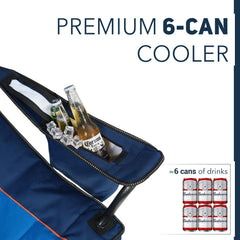 Overmont chair side pocket and cooler bag offer convenient on-site storage.