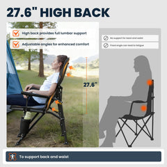 Overmont lightweight foldable chair shown in portable setup for easy transport