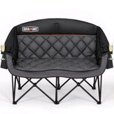 Overmont oversized double camping chair front view highlights sturdy frame and plush comfort for two.