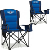 Overmont oversized folding chair blue pack setup for easy transport and ready comfort.