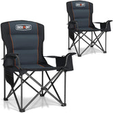 Overmont Oversized Folding Chair front view demonstrates 450 lb capacity for sturdy outdoor seating.