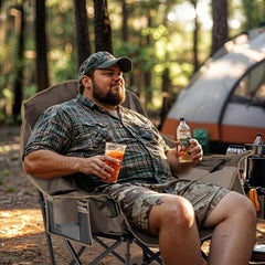 Overmont chair side pocket provides convenient storage beside your resting position.
