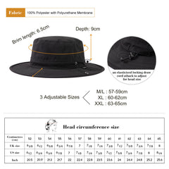 Adjustable cord and wide brim on hat