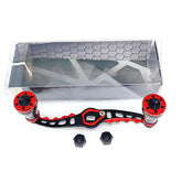 OVERTOYOU red aluminum alloy reel handle enhances control and durability during fishing.