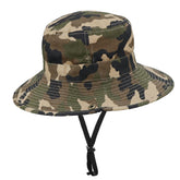 OVOY toddler sun hat camouflage front view showing UPF 50+ protection for outdoor days.