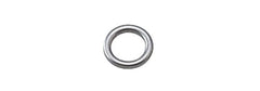 Owner solid unbreakable Rin 8-pack sz5 150lb stainless rings for durable saltwater line connections.
