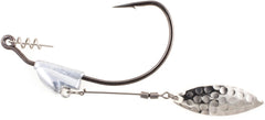 Owner Flashy Swimmer Hook Silver 6/0 angle view highlights open gap for positive hook sets.