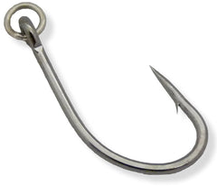 Owner Flyliner ringed live bait hook 1/0 for saltwater fishing, enhances natural bait presentation.