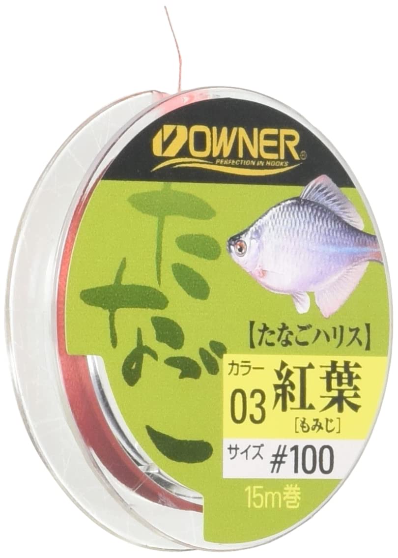 Owner Harris Tanago PE 15m #100 Autumn Leaves Red fishing line close-up