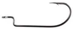 Owner silver offset shank wide-gap worm hook 4/0 for secure bass hookups in heavy cover