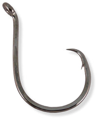Owner SSW Circle Pack 10/0 up-eye hook with hangnail point in black chrome finish, durable design.