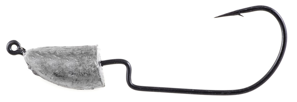 Owner Ultrahead bullet jighead in black 1/8 oz; ideal for Slider Rig and Texas Rig setups.