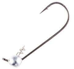 Owner Ultrahead Shaky Head Jig Hook in black chrome for precise finesse rigging.