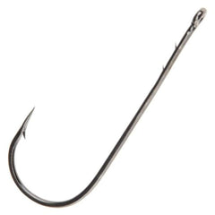 Owner worm hook straight shank close-up, 4/0 size, ideal for secure worm rigs in bass fishing