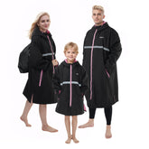 Owntop swim parka front view showing roomy changing space for easy wardrobe swap.