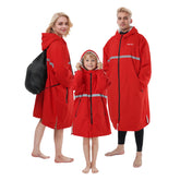 Owntop Swim Parka for Kids red front view shows warm windproof protection.