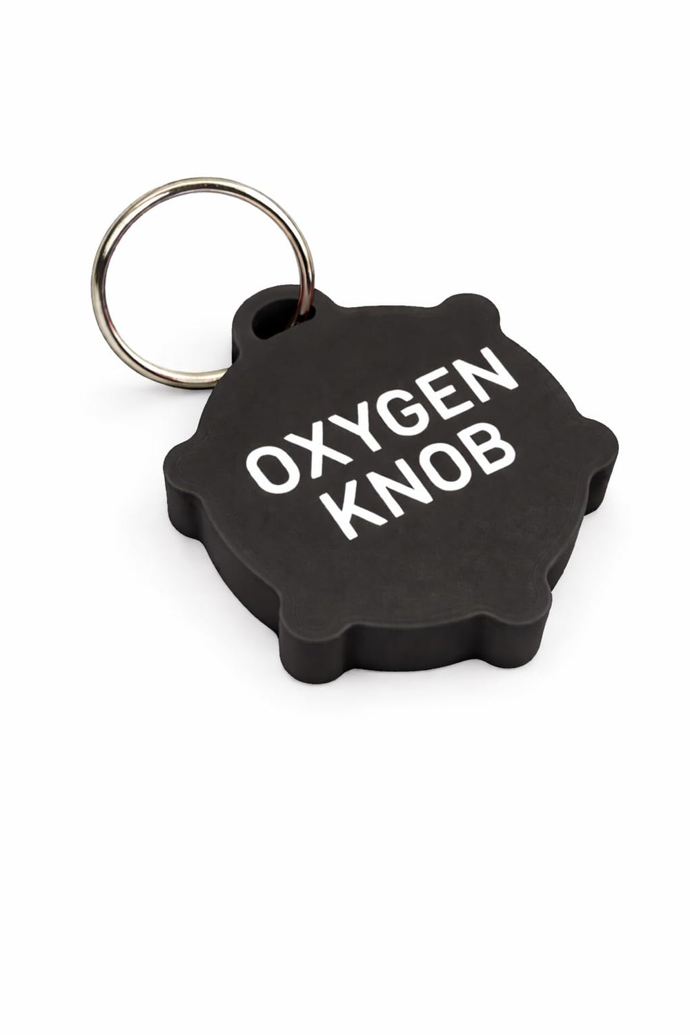 Oxygen Knob is a black 3D-printed bottle wrench for quick, portable O2 adjustments.