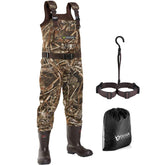 OXYVAN duck hunting waders in Realtree MAX5 camo keep you dry in wet cover.