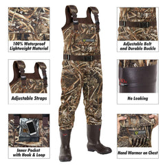 OXYVAN waders boots with 600G Thinsulate insulation provide warmth on cold mornings.