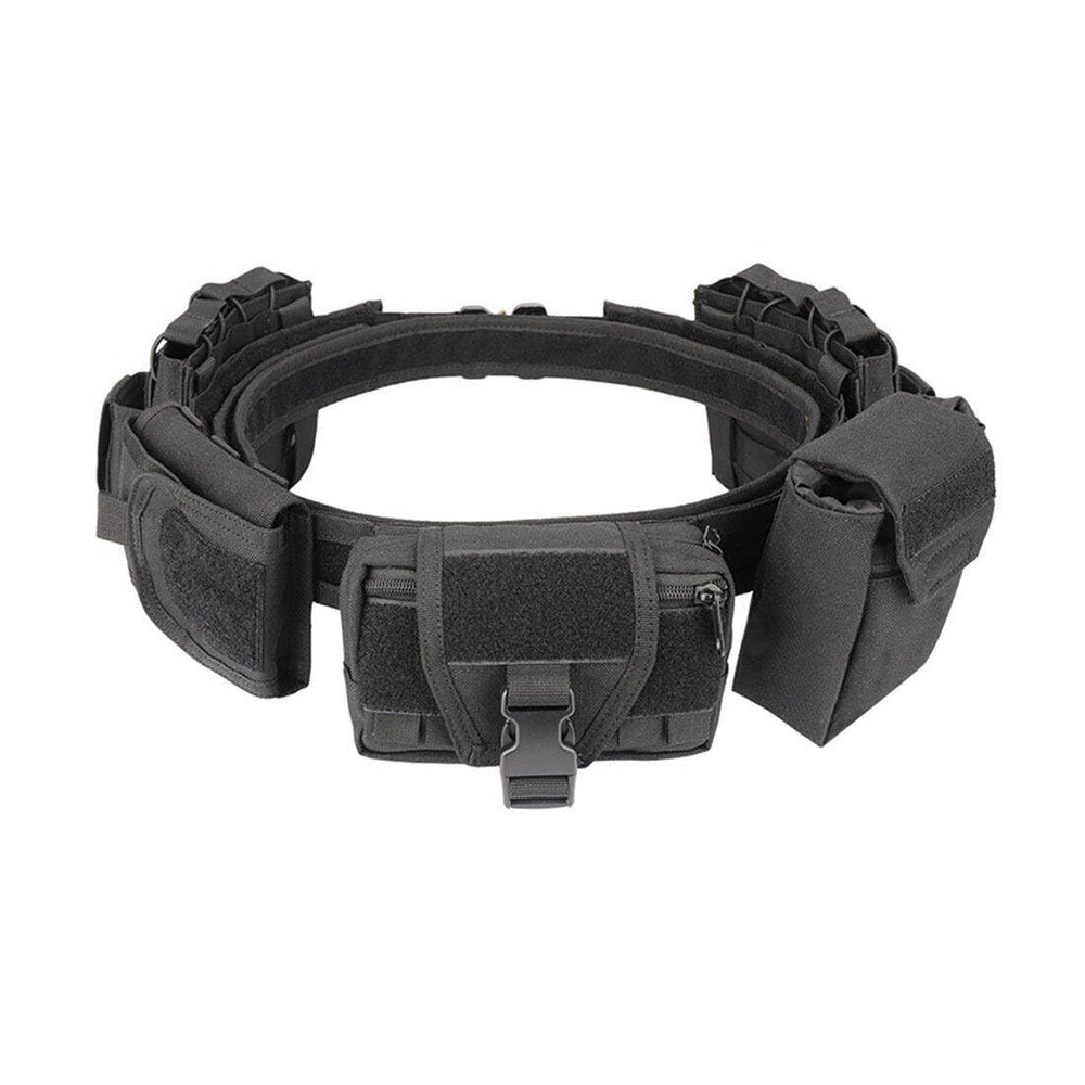 OYDL Tactical Belt with modular pouches arranged for outdoor use