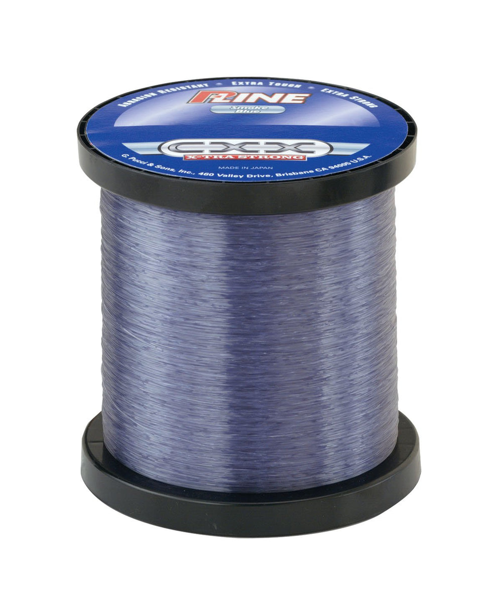 P-Line CXX Xtra Strong bulk spool in Smoke Blue, ready for tough cover and long casts