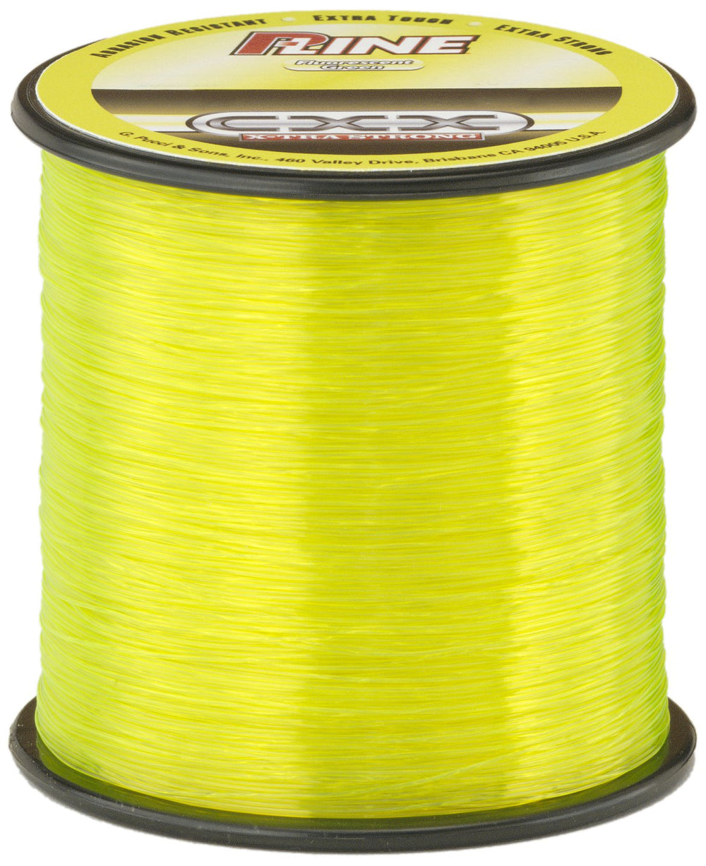 P-Line CXX-Xtra Strong quarter-size spool in fluorescent green boosts line visibility and casting control