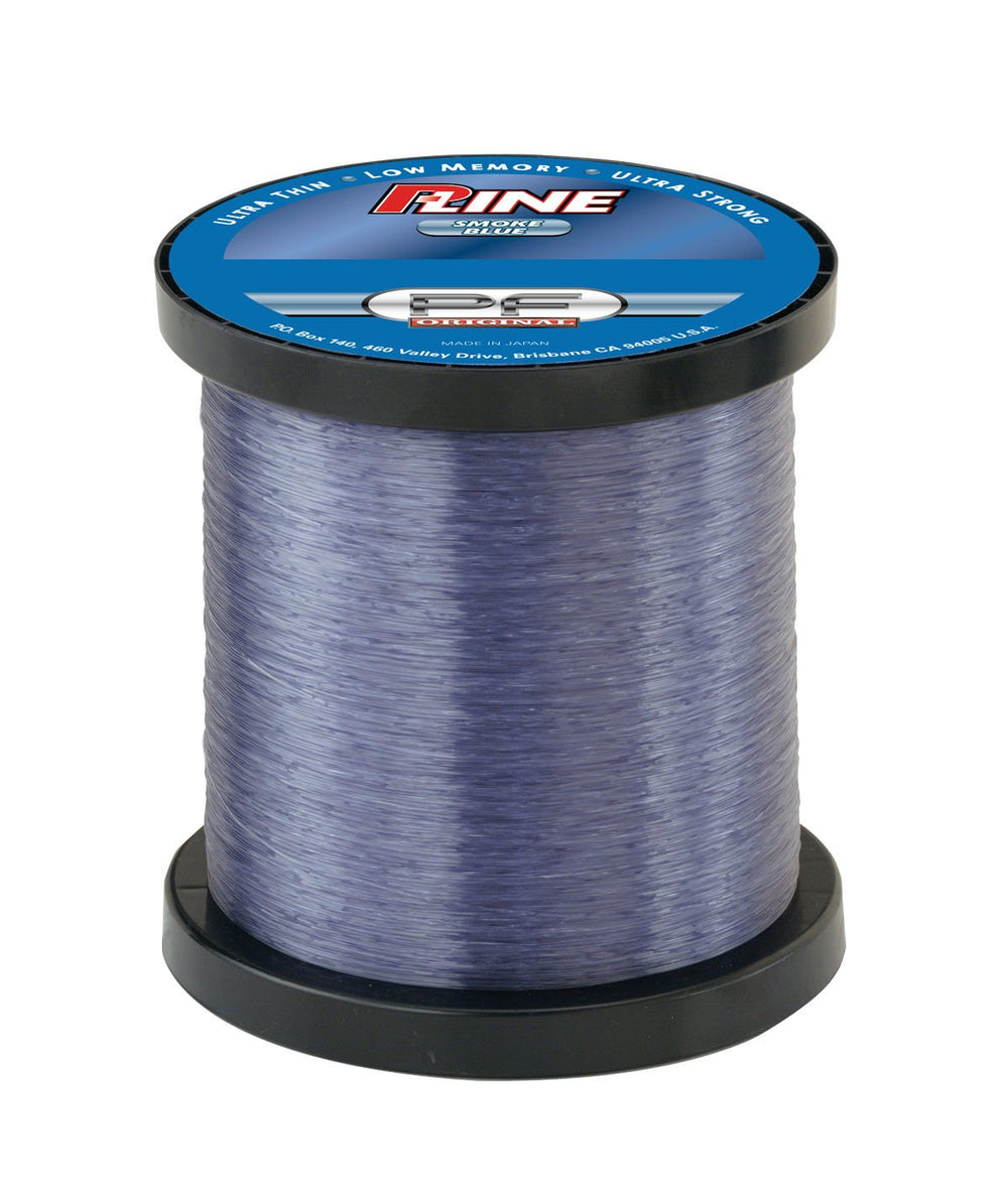 P-Line CXX Xtra Strong spool in Smoke Blue for tough saltwater fishing.