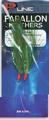 P-Line Farallon Feather Hook 2-pack in white for vertical jigging cod and rockfish