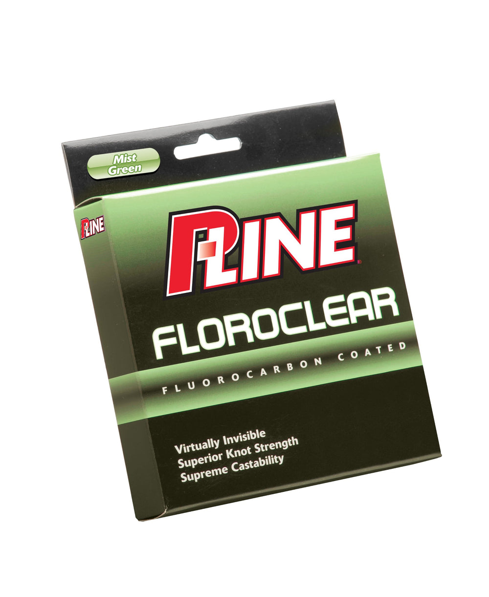 P-Line Floroclear 300-Yard line in Mist Green, virtually invisible underwater for stealthy presentations