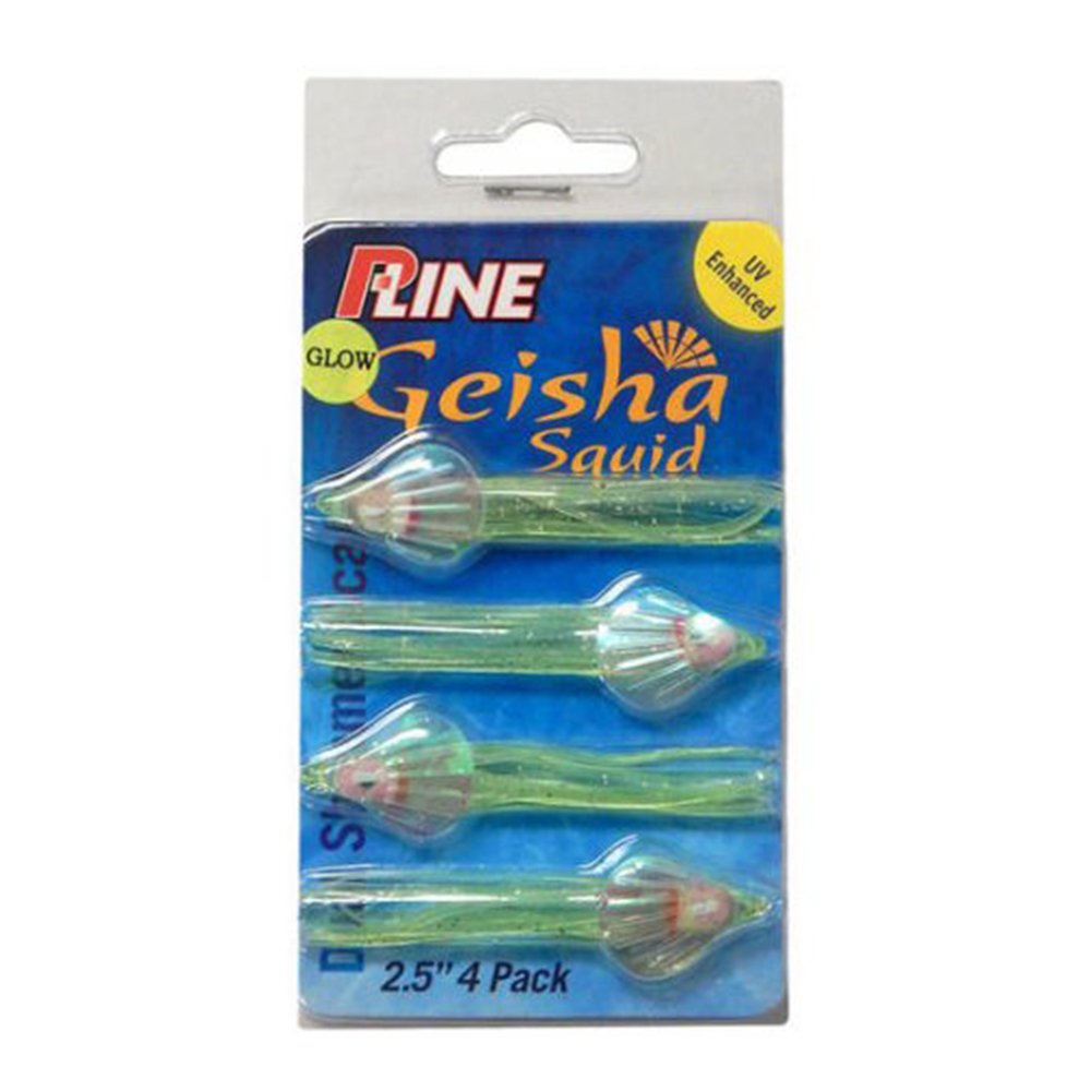P-Line Geisha Squid 2.5-inch Chart Glow lure, UV enhanced for trolling