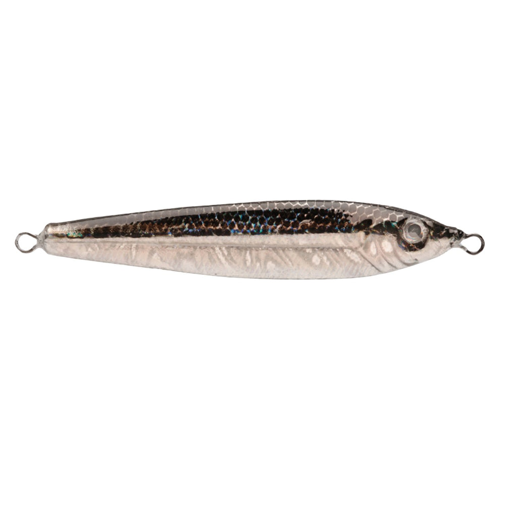 P-Line Laser Minnow 3-Ounce black-silver finish attracts bass and trout