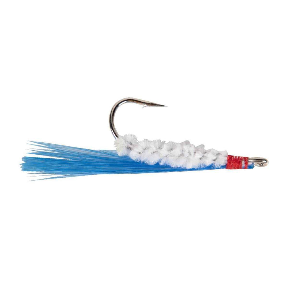 Pucci SF70-12 blue/white shrimp fly rig boosts bottomfish visibility and action