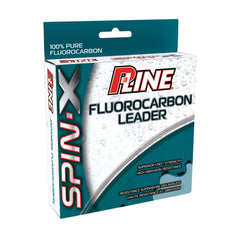 P-Line Spin-X fluorocarbon leader 50 yd spool highlighting clarity and high abrasion resistance for finesse fishing