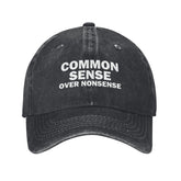 Pabeorsn Common Sense Over Nonsense Hat front view for daily casual styling