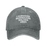 Pabeorsn I Survived Hurricane Milton 2024 hat for women, stylish and comfortable.