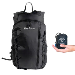 Pacca Onda 20L folded backpack shows ultra-compact travel companion for packing light.