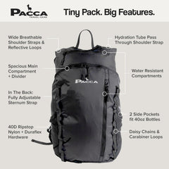 Pacca Onda ripstop nylon with DWR coating protects gear in misty conditions.