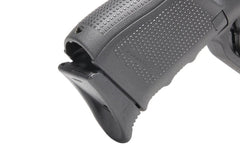 Close-up of Pachmayr grip extenders for Glock mid-size frame